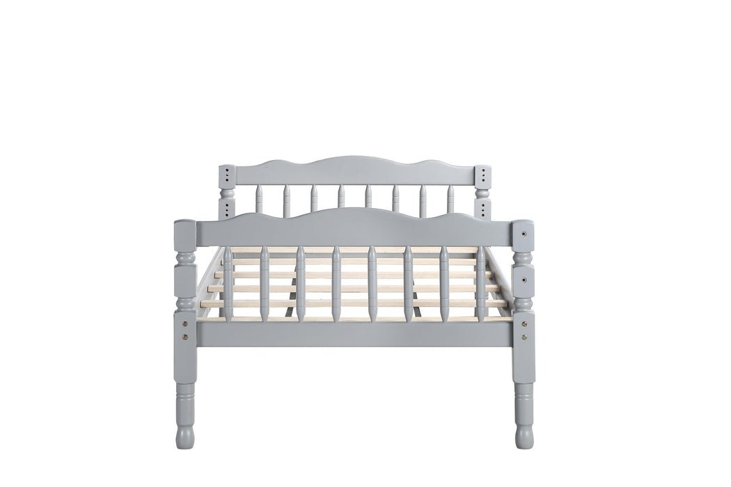 ACME Homestead Twin over Twin Bunk Bed with Ladder - Gray