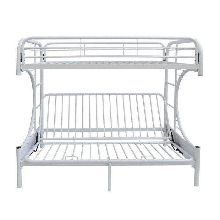 ACME Eclipse Twin over Full Futon Metal Bunk Bed - White
