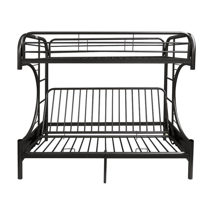 ACME Eclipse Twin over Full Futon Metal Bunk Bed - Black