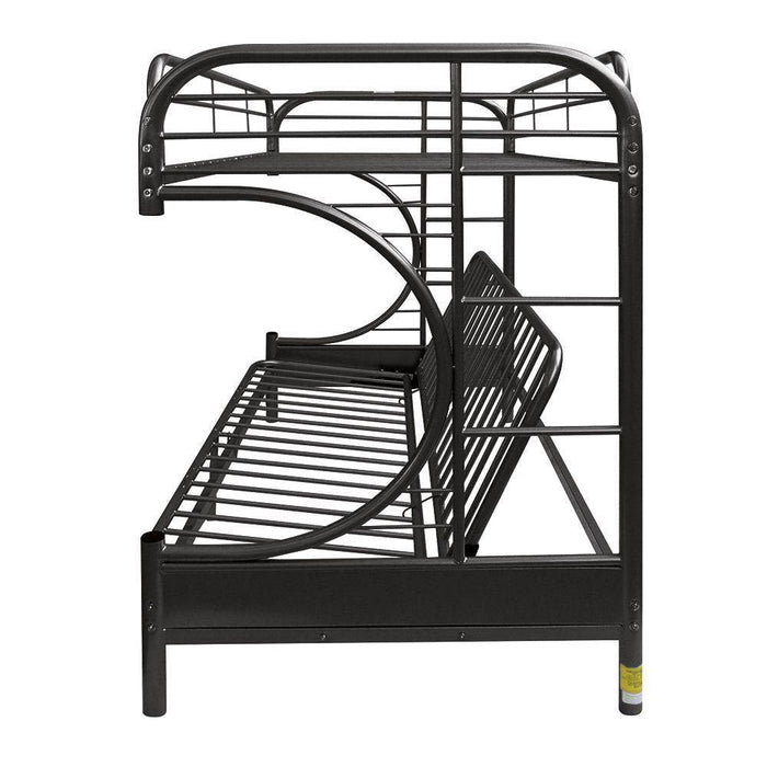 ACME Eclipse Twin over Full Futon Metal Bunk Bed - Black