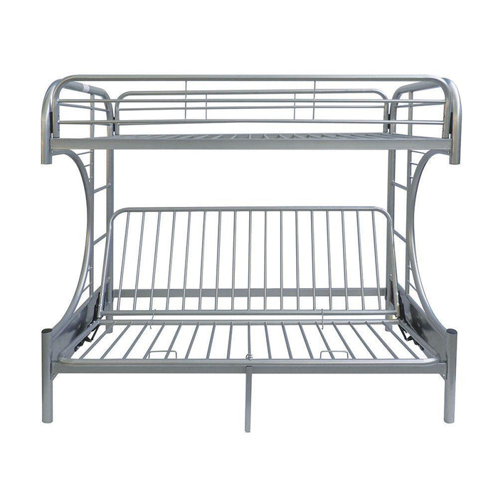ACME Eclipse Twin XL over Queen Futon Metal Bunk Bed - Silver