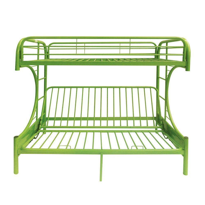 ACME Eclipse Twin over Full Futon Metal Bunk Bed - Green