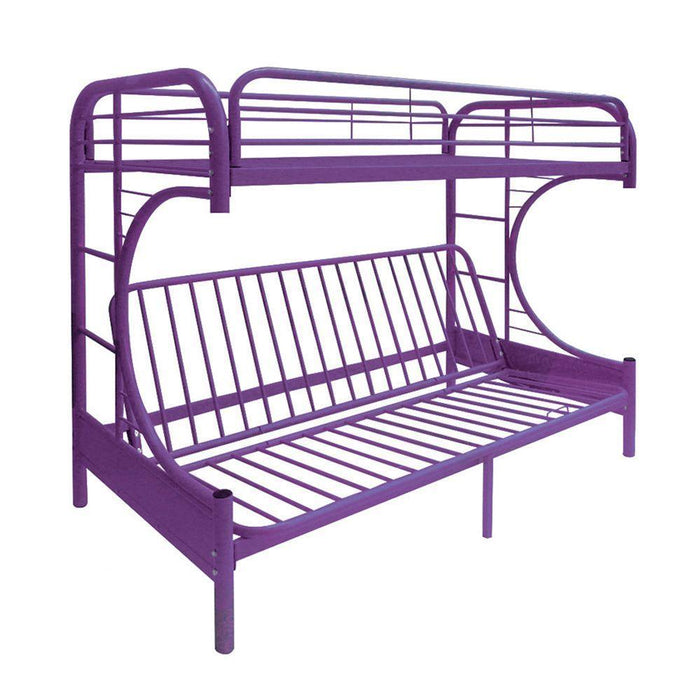 ACME Eclipse Twin over Full Futon Metal Bunk Bed - Purple