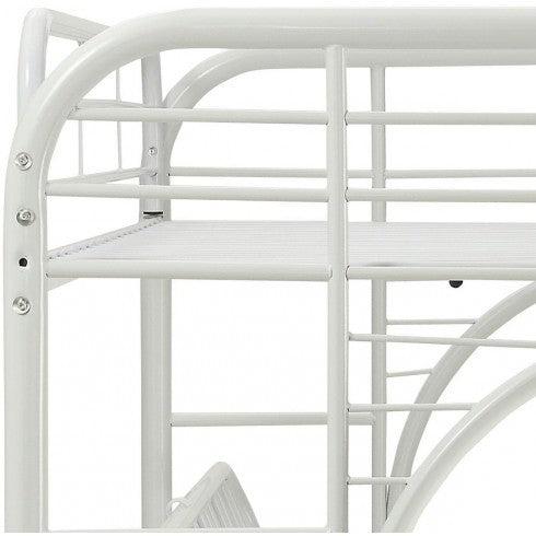 ACME Eclipse Twin XL over Queen Futon Metal Bunk Bed - White