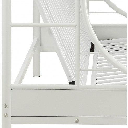 ACME Eclipse Twin XL over Queen Futon Metal Bunk Bed - White