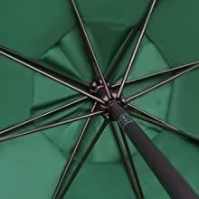 Deluxe 9ft Outdoor Umbrella with Button Tilt, Crank and 8 Sturdy Ribs - Green