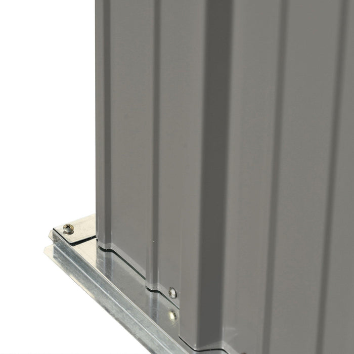5ft x 3ft Outdoor Garden Metal Lean-to Shed with Metal Adjustable Shelf and Lockable Doors - Gray