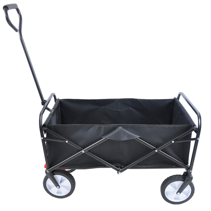 Black Folding Utility Wagon Shopping Beach Cart
