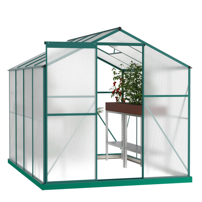 6ft x 8ft Aluminum Alloy Frame Outdoor Greenhouse