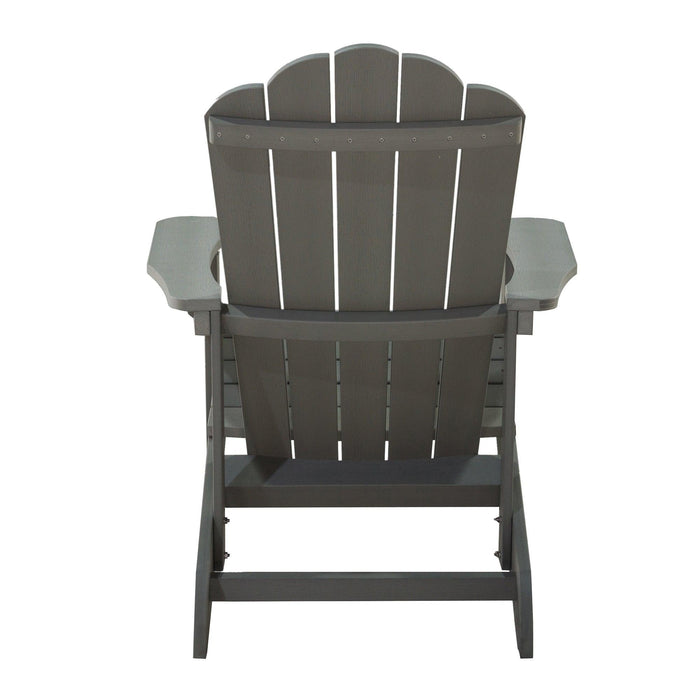 Outdoor Weather Resistant Plastic Wood Adirondack Chair - Gray