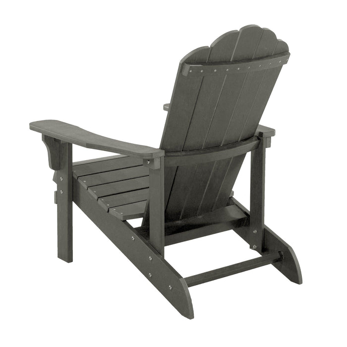 Outdoor Weather Resistant Plastic Wood Adirondack Chair - Gray