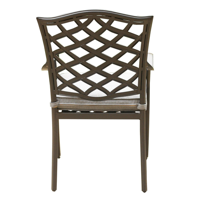 2 PCS Outdoor Patio Aluminum Dining Arm Chair With Cushion - Cast Slate