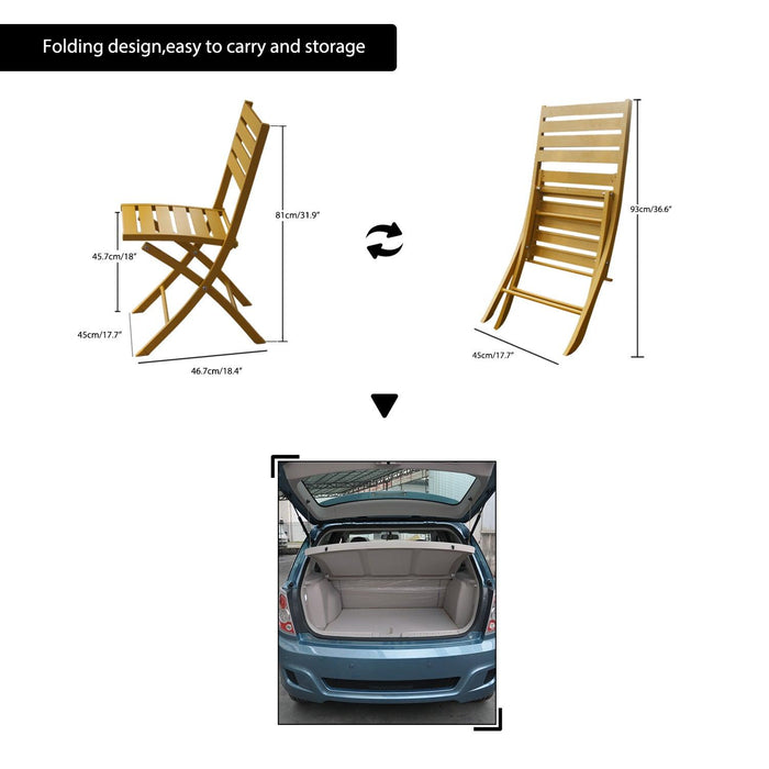 2 PCS Outdoor Patio Weather Resistant Aluminum Folding Chairs