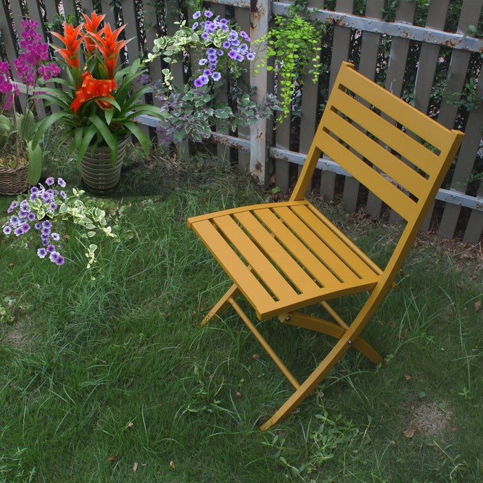 2 PCS Outdoor Patio Weather Resistant Aluminum Folding Chairs