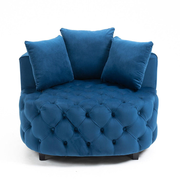Furniture,Accent Chair / Classical Barrel Chair for living room /Modern Leisure Sofa Chair (Blue)