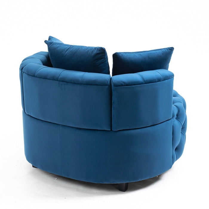 Furniture,Accent Chair / Classical Barrel Chair for living room /Modern Leisure Sofa Chair (Blue)