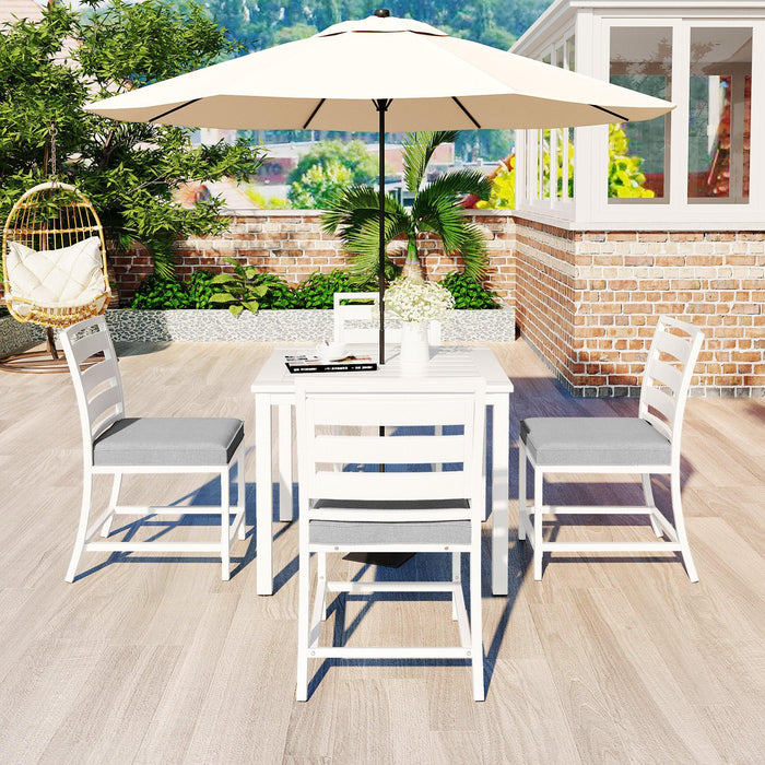 Outdoor four-person dining table and chairs are suitable for courtyards, balconies, lawns