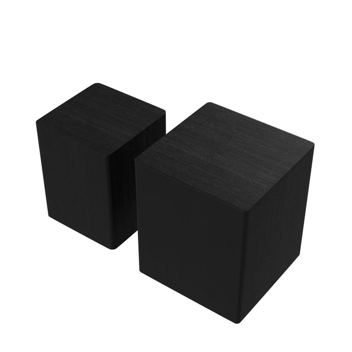Upgrade MDF Nesting table/side table/coffee table/end table for living room,office,bedroom ，Black Oak, set of 2