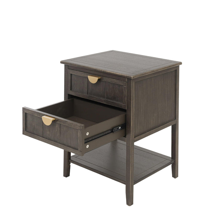 2 Drawer Side table,American style, End table,Suitable for bedroom, living room, study