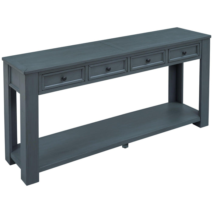 Console Table/Sofa Table withStorage Drawers and Bottom Shelf for Entryway Hallway (Navy)