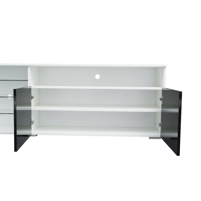 TV Stand High Gloss DoorsModern TV Stand LED(White/Black)