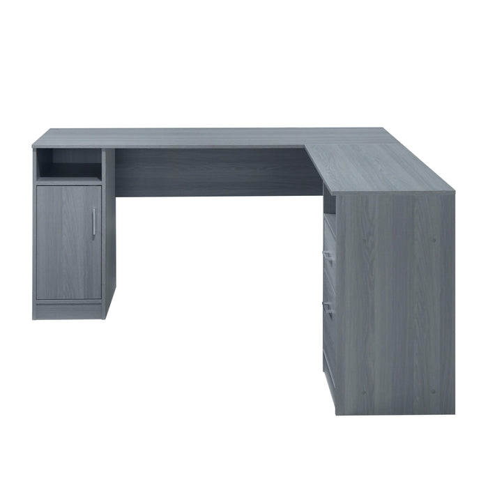 Techni Mobili Functional L-Shape Desk withStorage, Grey