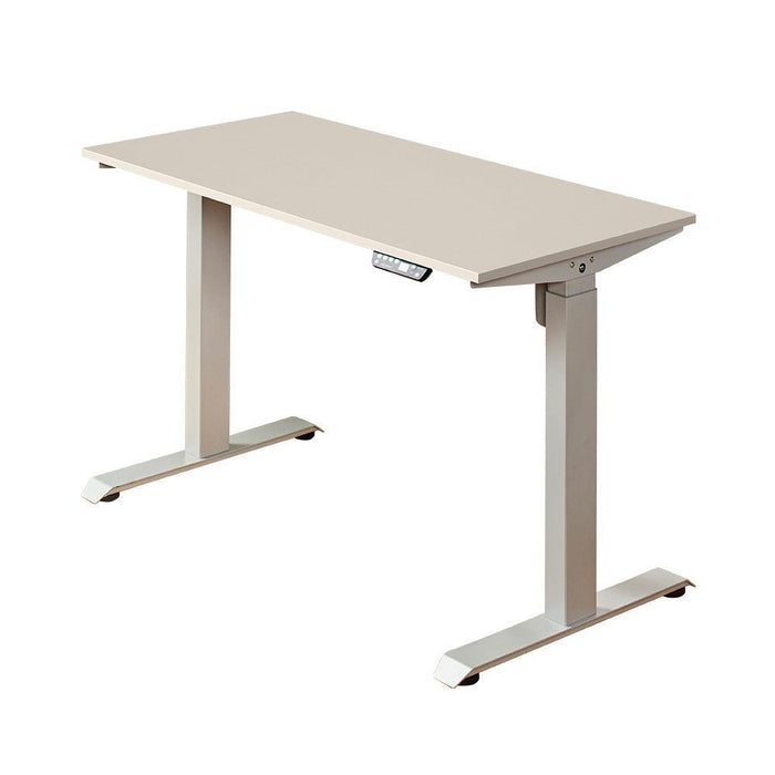 Florence Wood and Metal Electric Height Adjustable Motion Desk in Light Gray