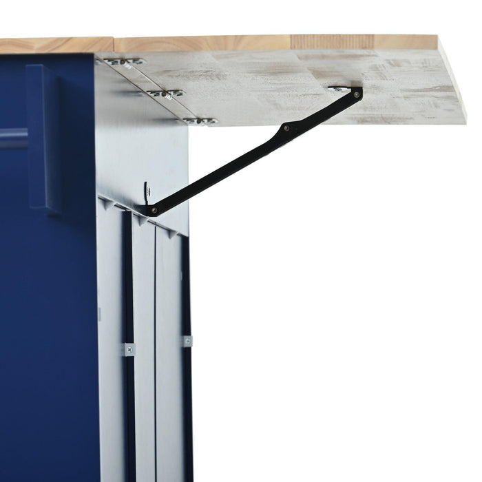 Rolling Mobile Kitchen Island with Drop Leaf - Solid Wood Top, Locking Wheels &Storage Cabinet 52.7 Inch Width（Dark blue）