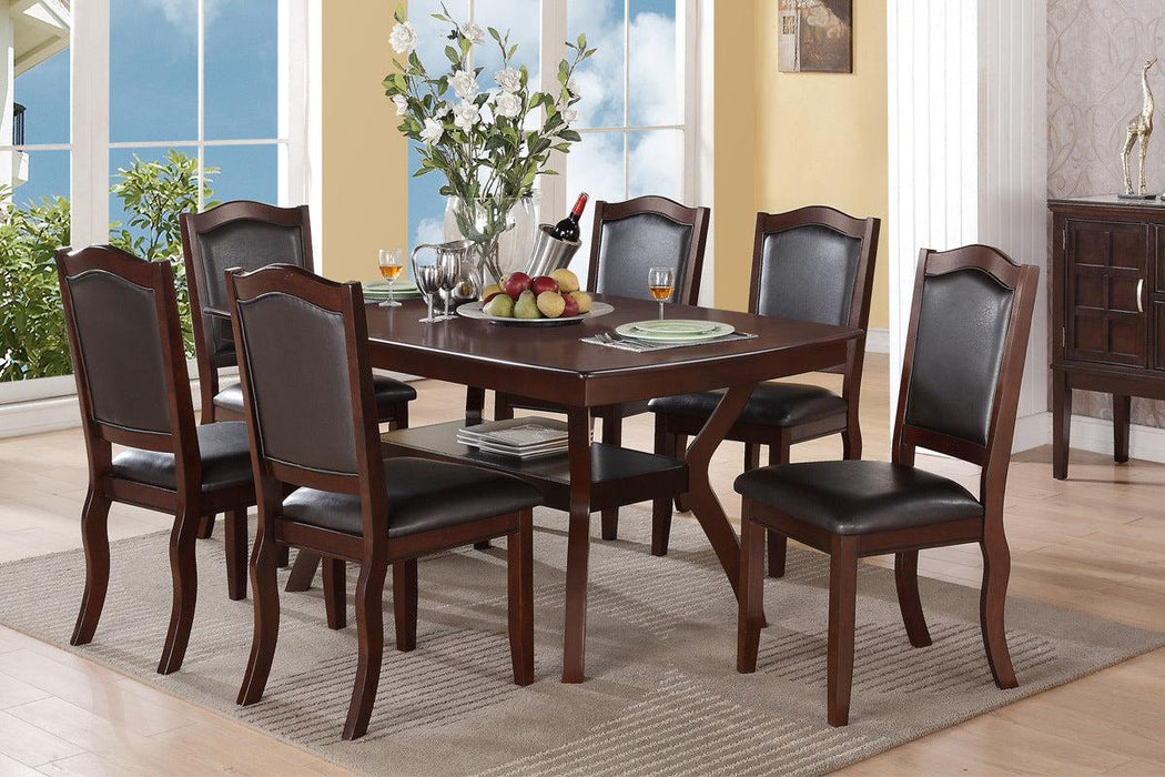 Traditional Formal Set of 2 Chairs Dark Brown Espresso Dining Seatings Cushion Chair