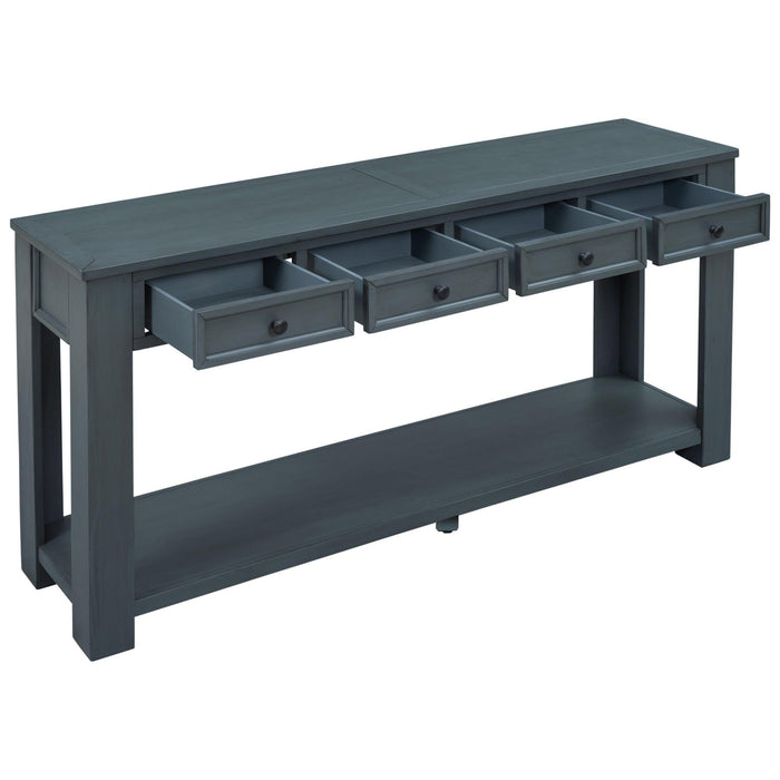 Console Table/Sofa Table withStorage Drawers and Bottom Shelf for Entryway Hallway (Navy)