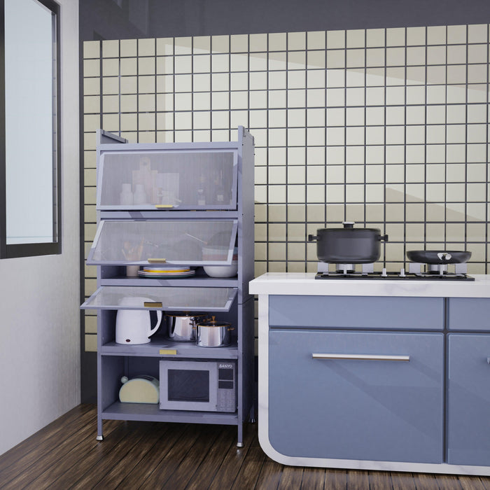 2023 Upgraded Metal MobileStorage Cabinet, 4 Drawer VerticalStorage Cabinet with Up-Flip Glass Doors for Home Office, Living Room, Bedroom, KitchenStorage Pantry Cabinet