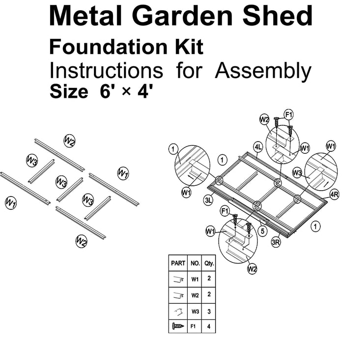 6ft x 4ft Outdoor Garden Metal Lean-to Shed with Lockable Door - Brown
