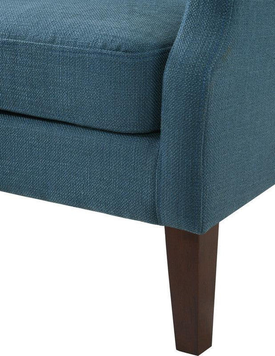 Irwin Blue Linen Button Tufted Wingback Chair