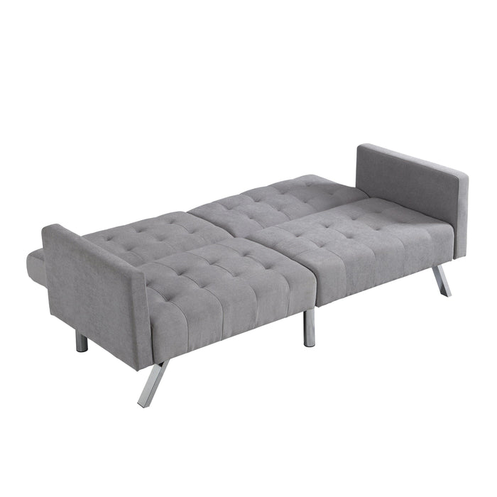 Sofa Bed Convertible Folding Light Grey Lounge Couch Loveseat Sleeper Sofa  Armrests Living Room Bedroom Apartment Reading Room