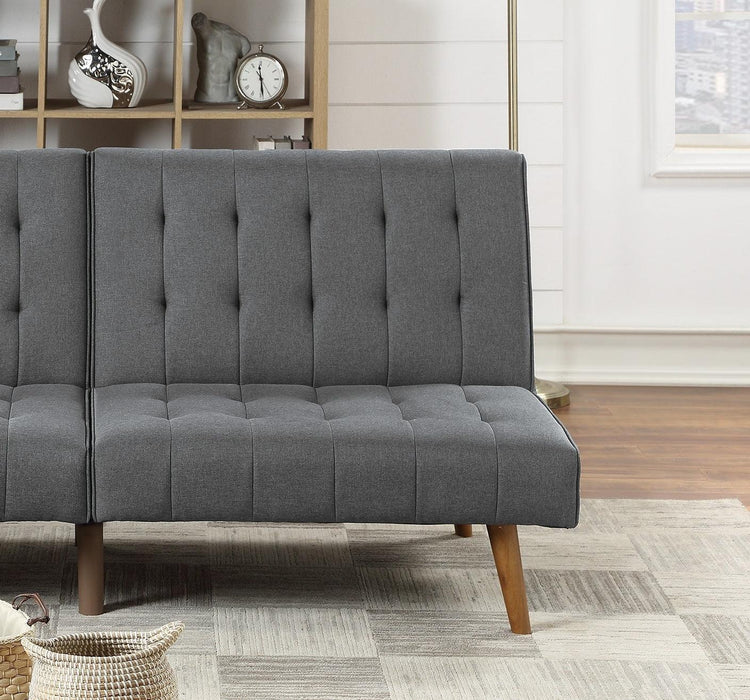 Blue GreyModern Convertible Sofa 1pc Set Couch Polyfiber Plush Tufted Cushion Sofa Living Room Furniture Wooden Legs