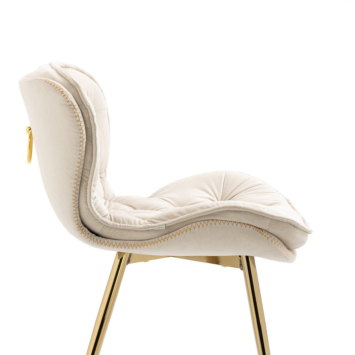 Owen CollectionModern | Contemporary Velvet Upholstered Dining Chair with Polished Gold Legs, Set of 2