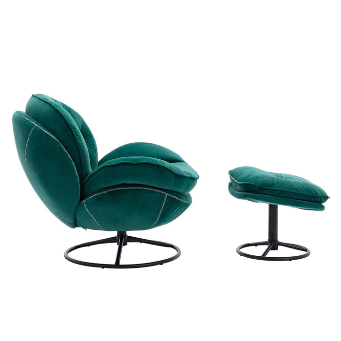 Accent chair  TV Chair  Living room Chair  with Ottoman-GREEN