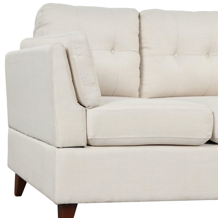 97.2"Modern Linen Fabric Sofa, L-Shape Couch with Chaise Lounge,Sectional Sofa with one Lumbar Pad,Beige