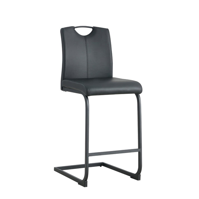 Black PU Chair Barstool Dining Counter Height Chair Set of 2