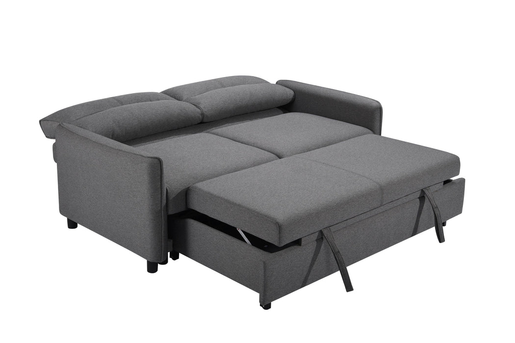 3 in 1 Convertible Sleeper Sofa Bed,Modern Fabric Loveseat Futon Sofa Couch w/Pullout Bed, Small Love Seat Lounge Sofa w/Reclining Backrest, Furniture for Living Room, Grey