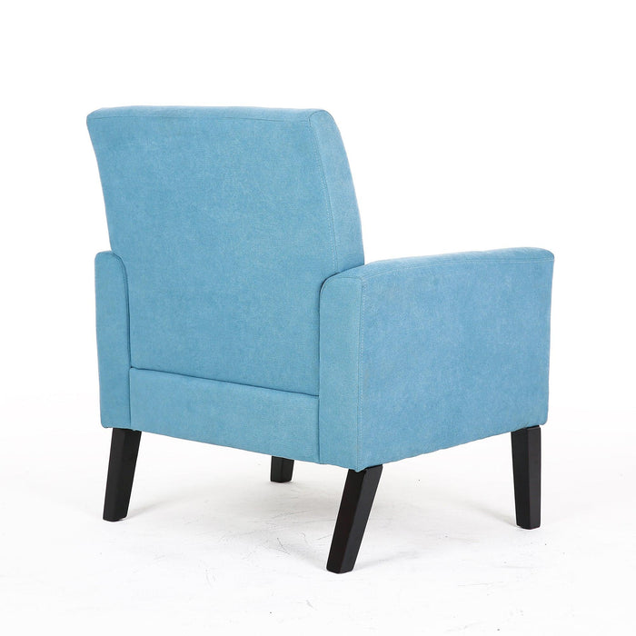 Fabric Accent Chair for Living Room, Bedroom Button Tufted Upholstered Comfy Reading Accent Chairs Sofa (Blue)