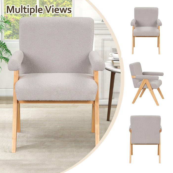 Modern Arm Chair Set of 2,Chair set with Solid Wood Frame, Altay Velvet Upholstered Accent chairs with arm pads for Living Room Bedroom Apartment, Gray