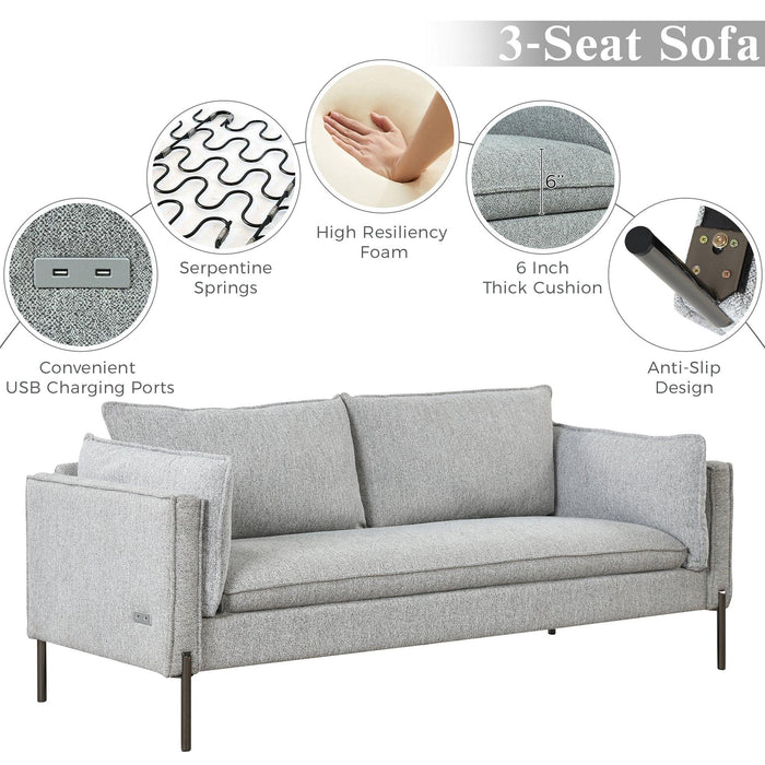 2 Piece Sofa SetsModern Linen Fabric Upholstered  Loveseat and 3 Seat Couch Set Furniture for Different Spaces,Living Room,Apartment(2+3 seat)