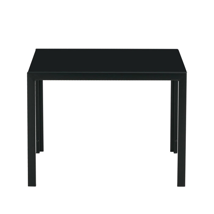 Coffee Table Set of 2, SquareModern Table with Tempered Glass Finish for Living Room,Black