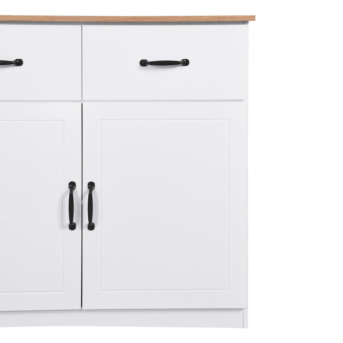 White Buffet Cabinet withStorage, Kitchen Sideboard with 3 Doors and 3 Drawers, Coffee Bar Cabinet,Storage Cabinet Console Table for Living Room