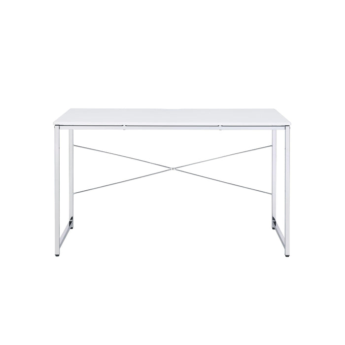 ACME Tennos Vanity Desk  in White & Chrome Finish AC00903