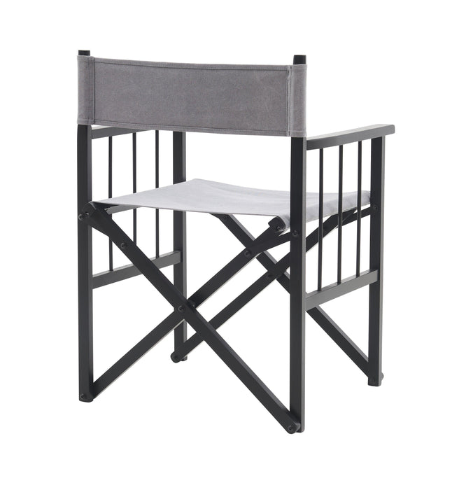 Outdoor portable leisure chair folding arm chairModern comfortable leisure folding chair（light grey)