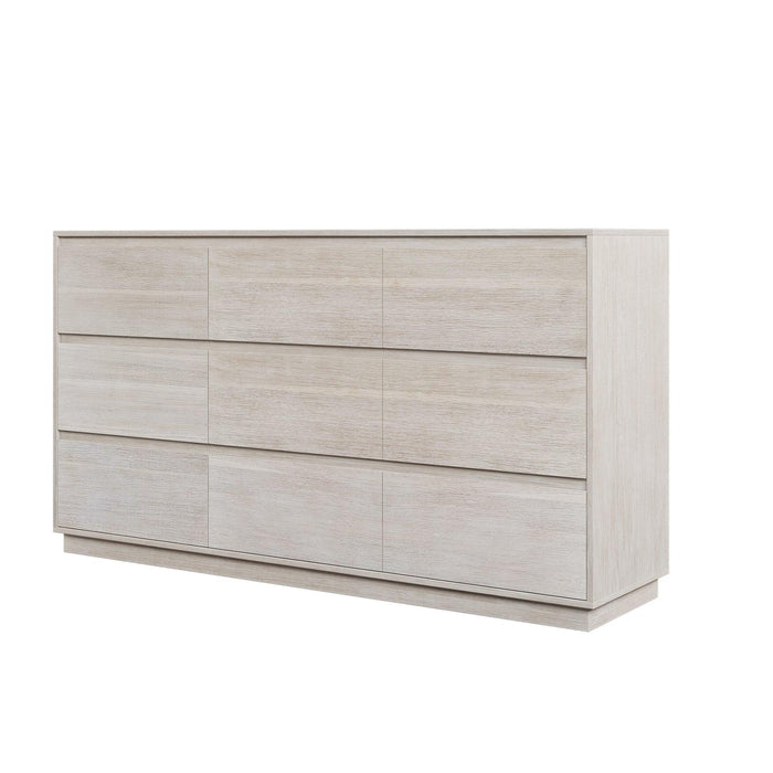 Modern Style Soild Wood 9-Drawer Dresser for Bedroom, Living Room, Stone Gray