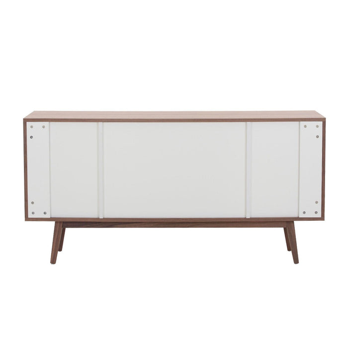 Modern Sideboard with 4 Door, Buffet Cabinet,Storage Cabinet, Buffet Table Anti-Topple Design, and Large Countertop Walnut