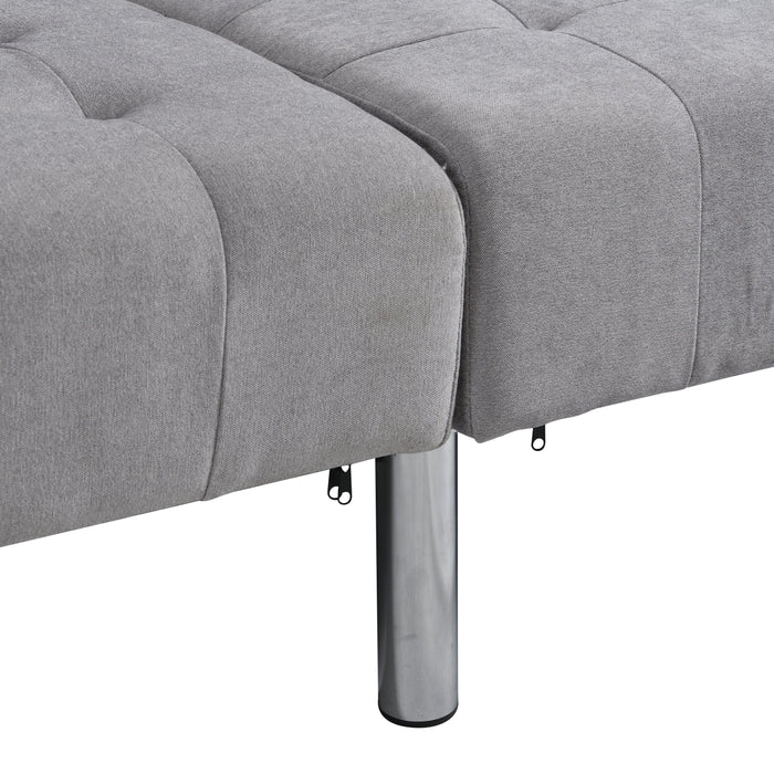 Sofa Bed Convertible Folding Light Grey Lounge Couch Loveseat Sleeper Sofa  Armrests Living Room Bedroom Apartment Reading Room